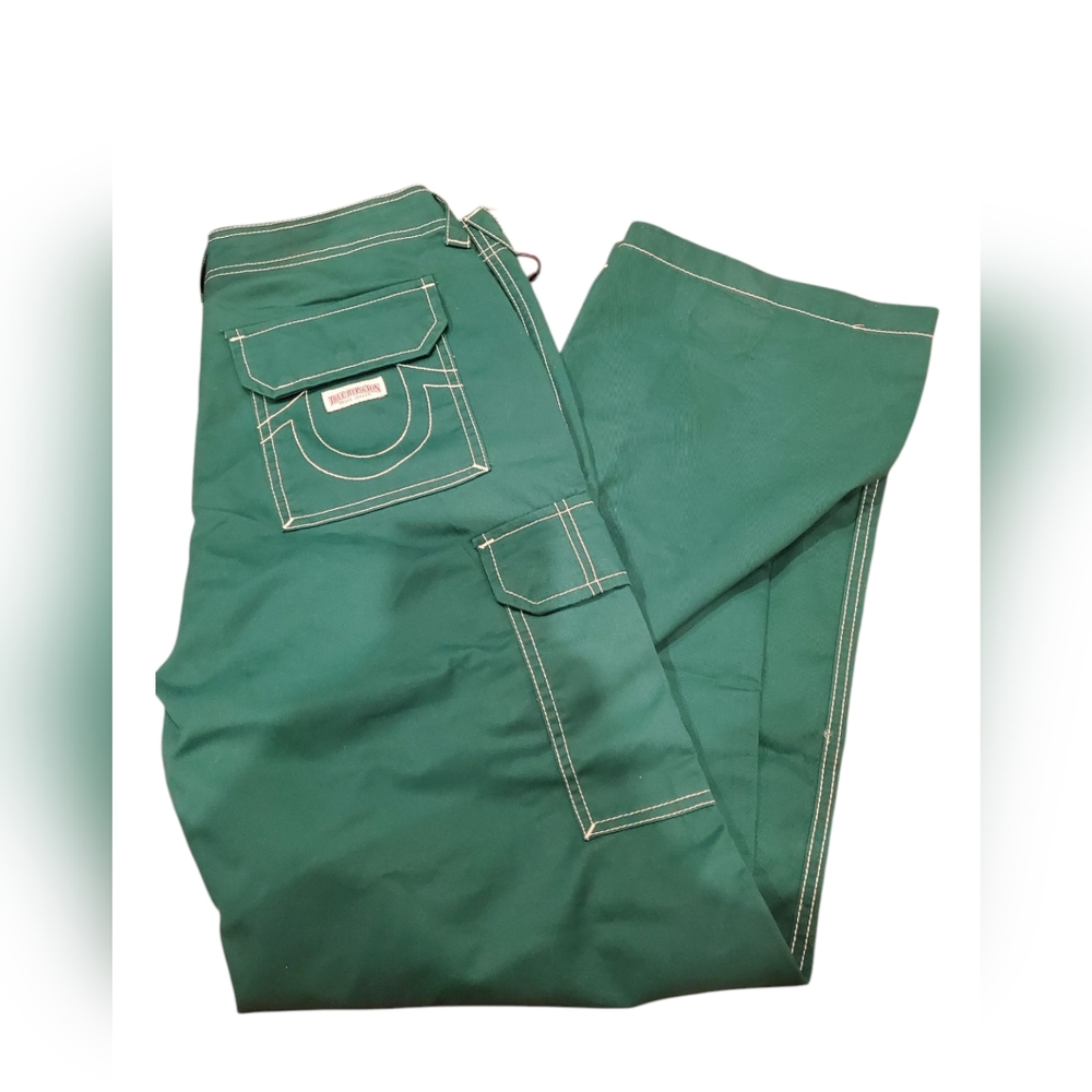 NWT True Religion Adventurine Green Single Needle Military Cargo Pants - Picture 4 of 16